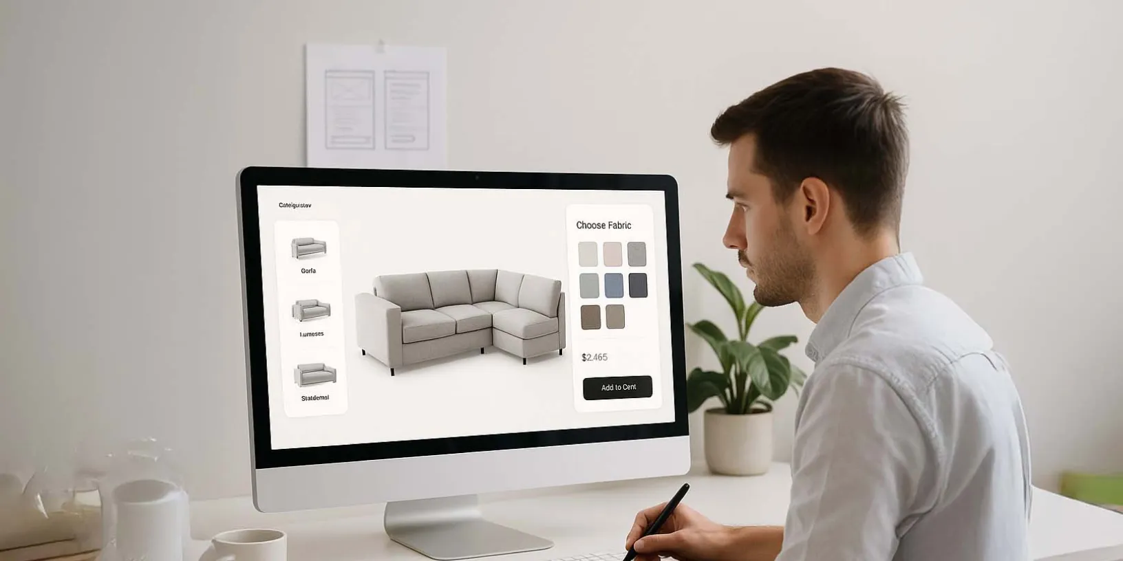 Realistic 3D visualization of furniture set