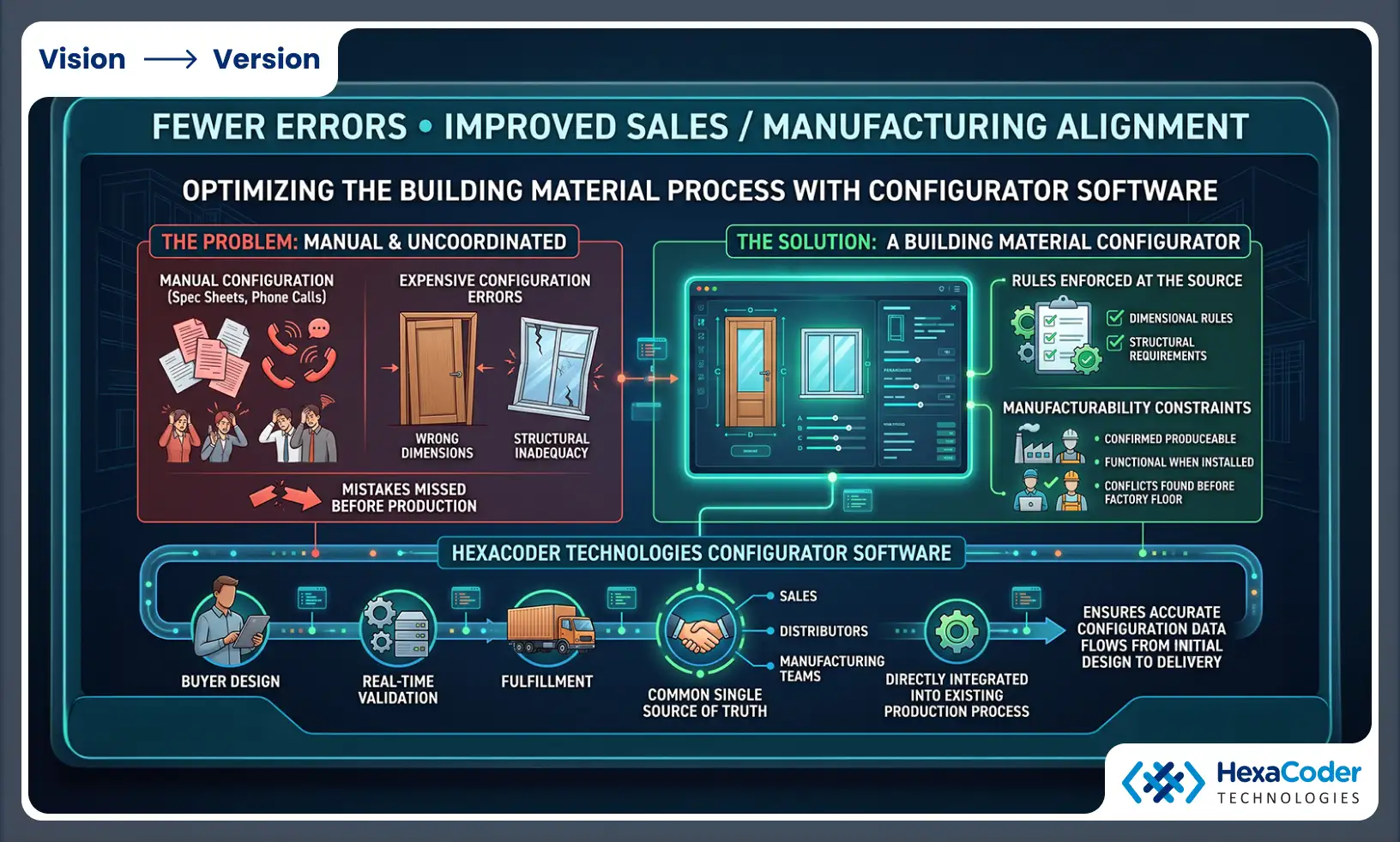 Fewer errors Improved sales and manufacturing alignment